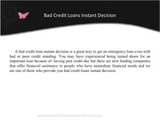 Bad Credit Loans Instant Decision